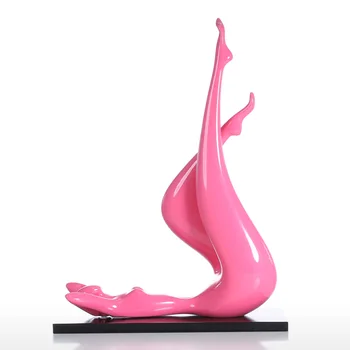 

Fantastic Pink Leisure Resin Sculpture Modern Art Figurine Human Statue Elegant Woman Statue Home House Interior Decoration