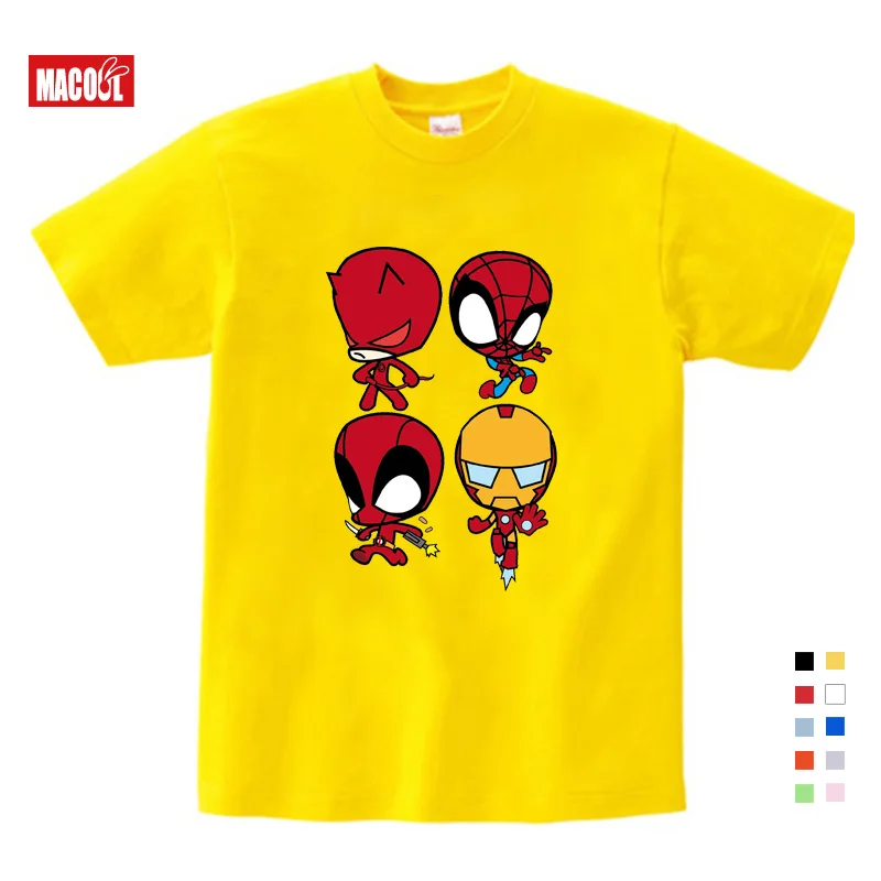 2019 T-shirt Superman/Batman/spider Man/captain America /Hulk/Iron Man / T Shirt Boy Girls Printing T-shirt 3T-9T