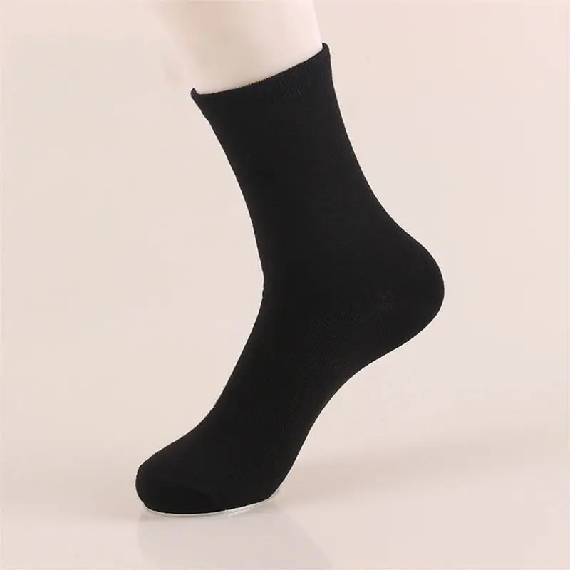 UYEEMU хлопковые носки мужские повседневные классические деловые мужские носки с лого команды однотонные мужские носки Harajuku Calcetines Hombre 5 пар/партия - Цвет: Black-5Pairs