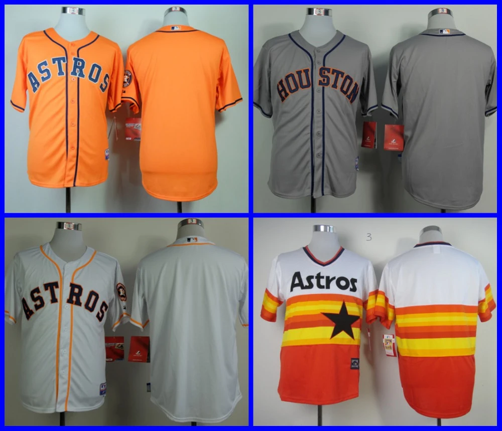 Cheap Houston Astros jersey stittched vintage Blank Baseball Cool Base Jersey/sports shirt no name no number ,Mix Order