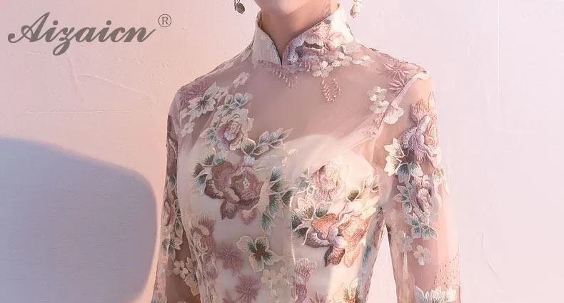 Модное китайское традиционное платье Cheongsam для девочек короткое вечернее платье Qipao платье подружки невесты китайский Халат