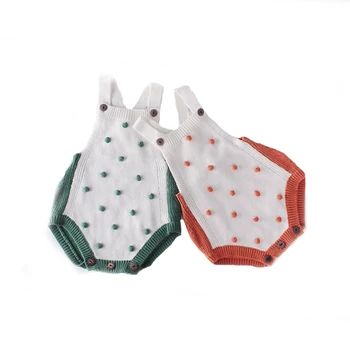 

Knitted Baby Clothes Newborn Baby Romper For Girl 100% Cotton Pompom Baby Girl Boy Romper Infant Baby Jumpsuit For Girl Overall