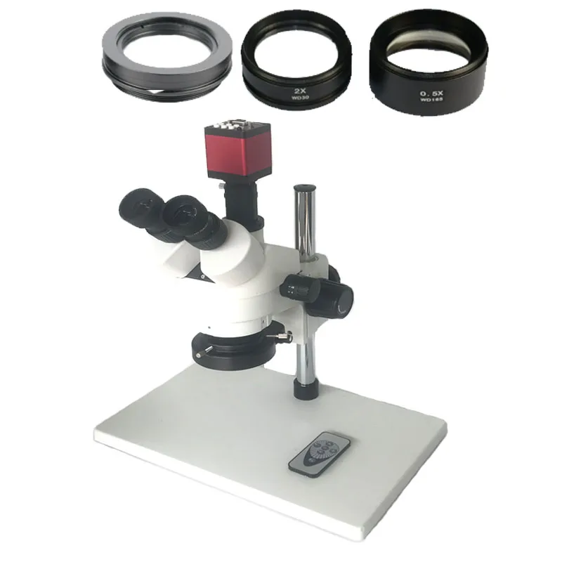

3.5X-90X Big table industrial Trinocular Stereo Microscope+13MP HDMI VGA microscopio camera+56 LED lamp Lights+0.5X 2.0X 1X Lens