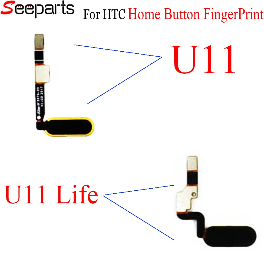 Для htc U11 кнопка домой датчик отпечатков пальцев Сенсорный ID гибкий кабель лента запасные части для htc U11 Кнопка жизни ключ черный