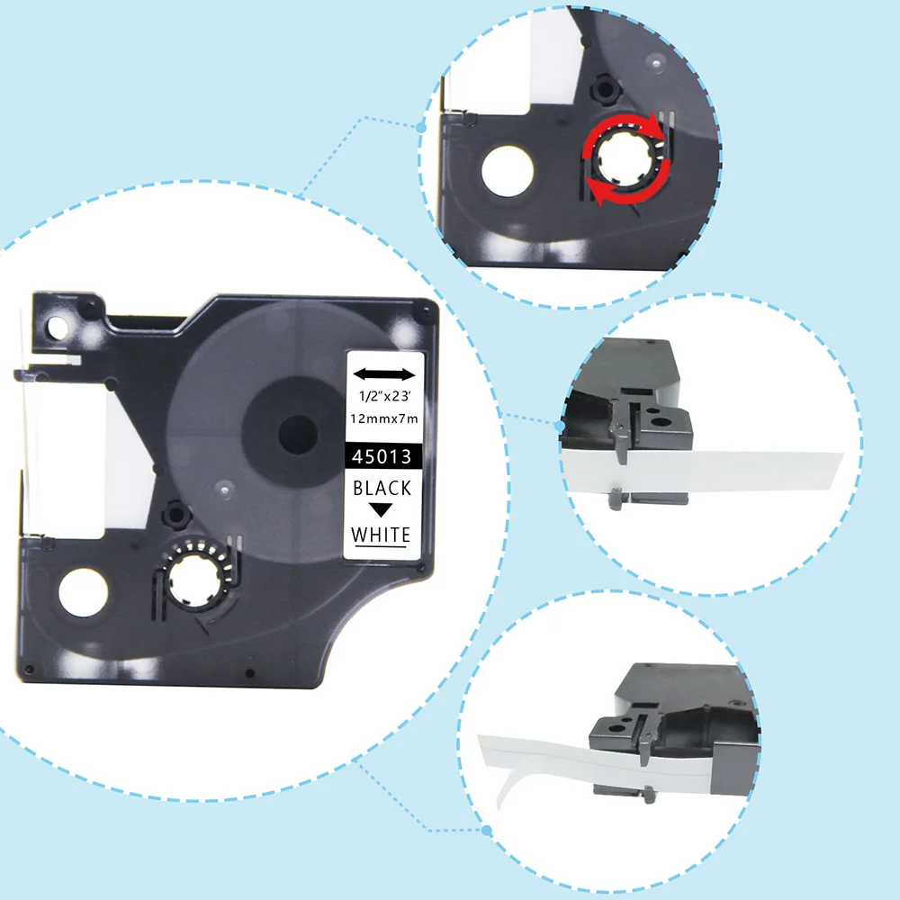 Absonic 2 шт. Dymo D1 45023 этикетки ленты черный на золоте 12 мм Совместимость с