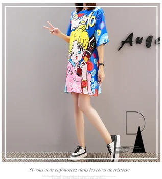 Cool Summer Harajuku Sailor Moon T Shirt Dresses  1