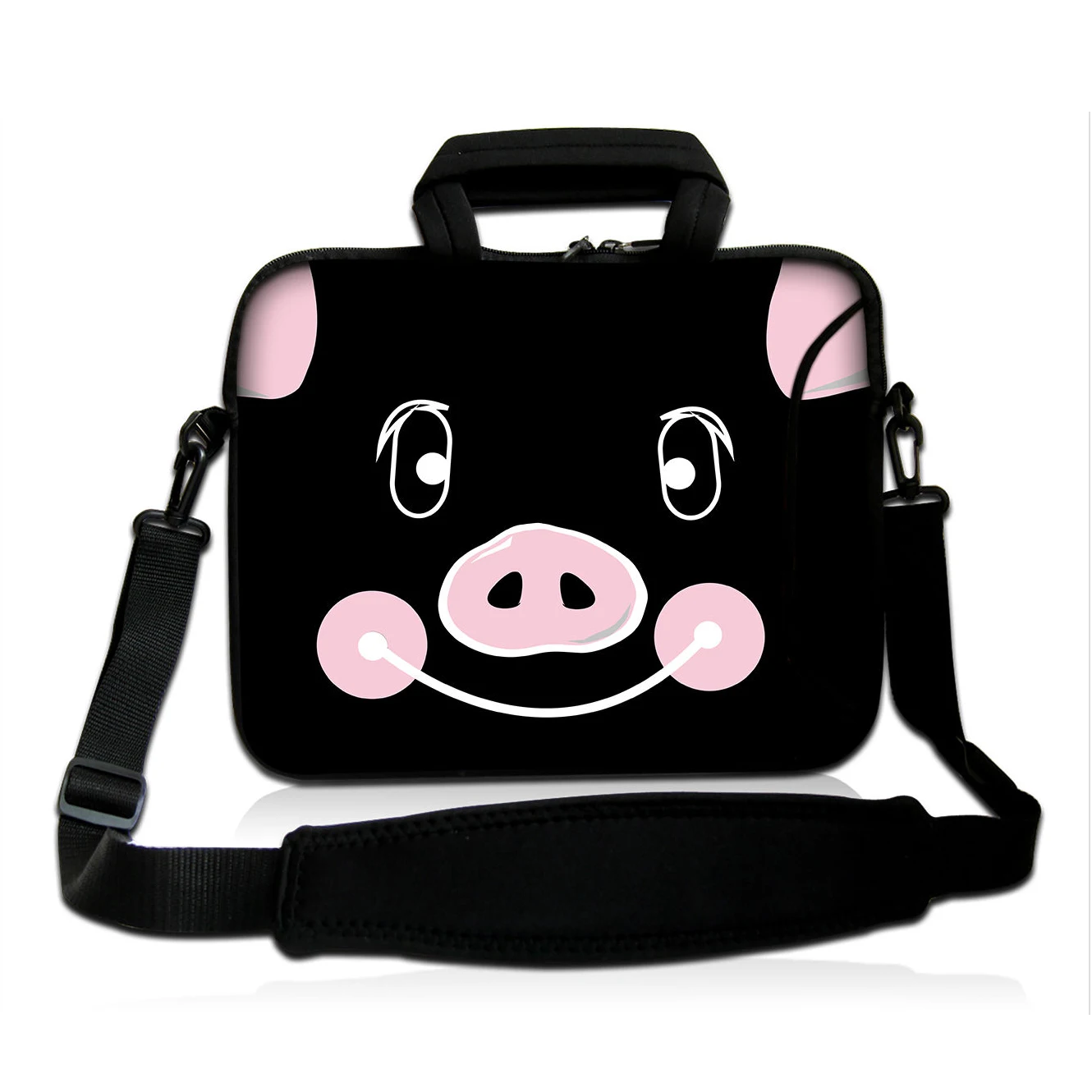 

17" 17.3" 17.4" Cute Pig Design Soft Neoprene Laptop Shoulder Bag Carry Cases Pouch + Outside Handle For HP DELL ACER ASUS IBM
