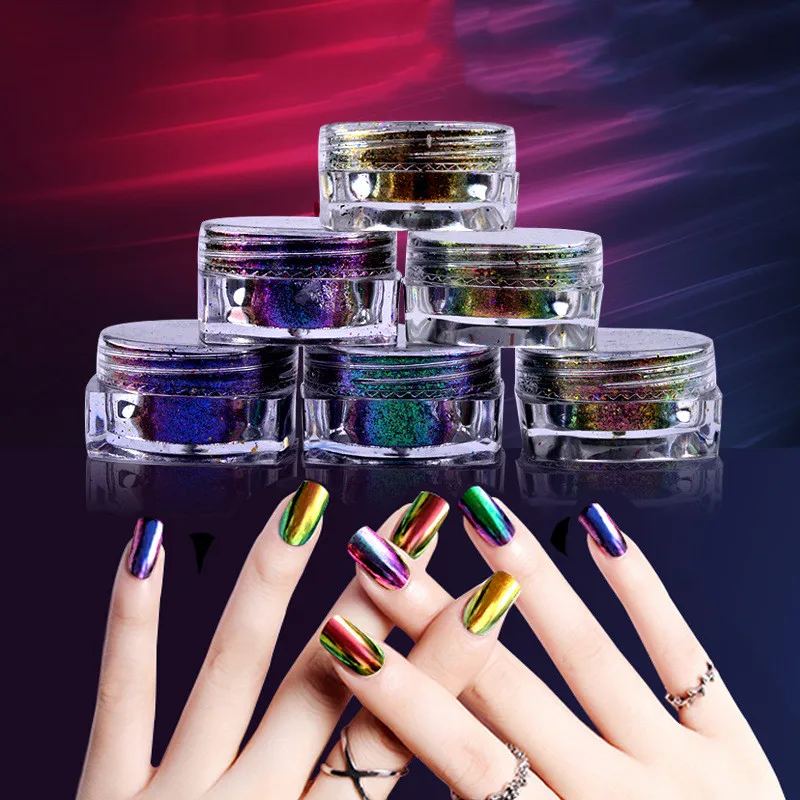 

GS1014 Bright colorful nails polish print powder glitter beauty decoration acrylic dip nail powder color mirror powder