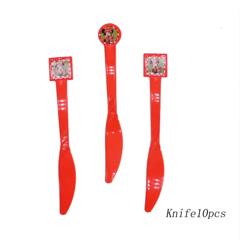 Knife10pcs Тема Минни вечерние детские Душ бумажные стаканы для вечеринки салфетка вечерние День рождения Свадебные украшения Дети - Цвет: Knife10pcs