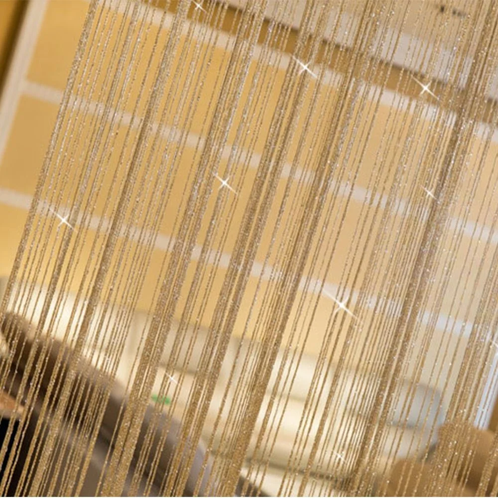 12m Shiny Silver Silk Tassel String Curtain Door Window Living Room Divider Curtain Home Wedding Party Decoration Valance Curtain (7)