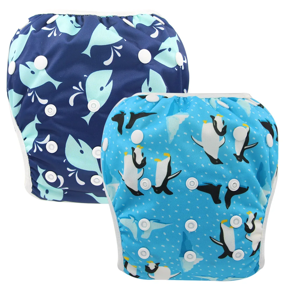 

Ohbabyka Baby Swim Diapers Infant Baby Girls Boys Swimwear Unicorn Print Waterproof Diapers for Swimming Reusable Diaper Cover