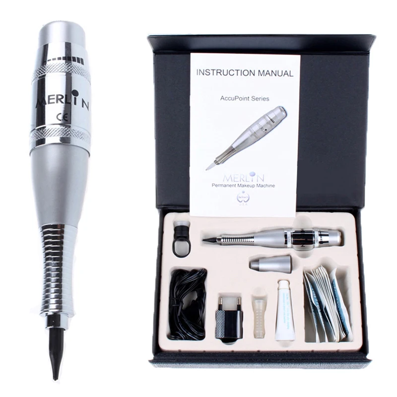 

USA Merlin Tattoo Machine Kits Professional Permanent Makeup Tattoo Machine Pen Electric With Needle