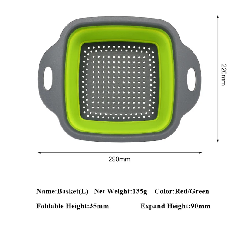 Складная дуршлаг для фруктов, корзина, складной дуршлаг квадратной формы для мытья фруктов и овощей, сушилка, кухонные корзины для овощей, инструменты