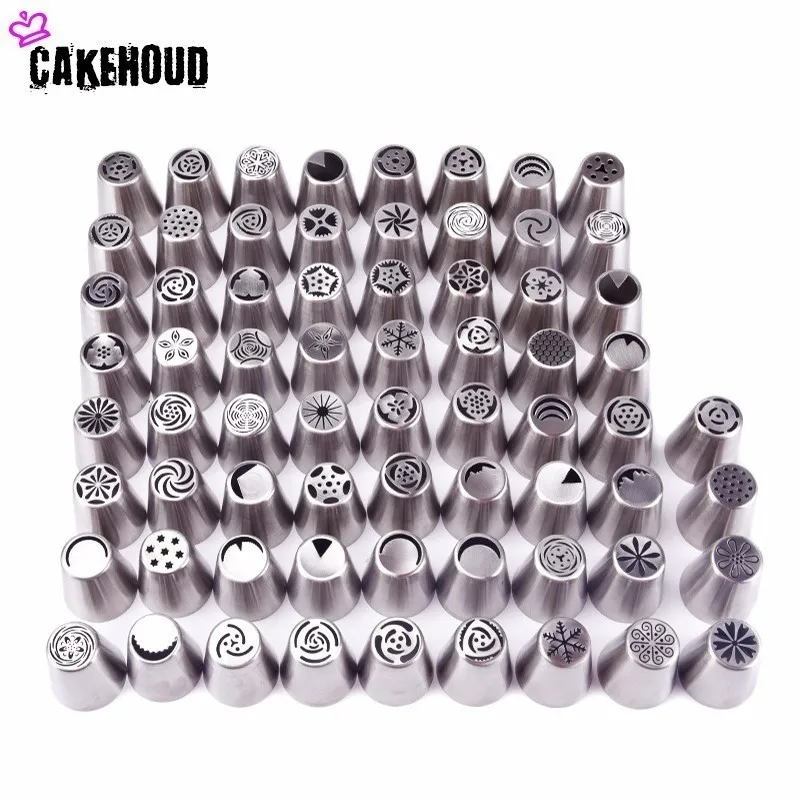 

CAKEHOUD 68Pcs/Tulip Flower Icing Piping Nozzles Russian Nozzles Cake Decorating Tips Pastry Cupcake Baking Decorating Tools Kit