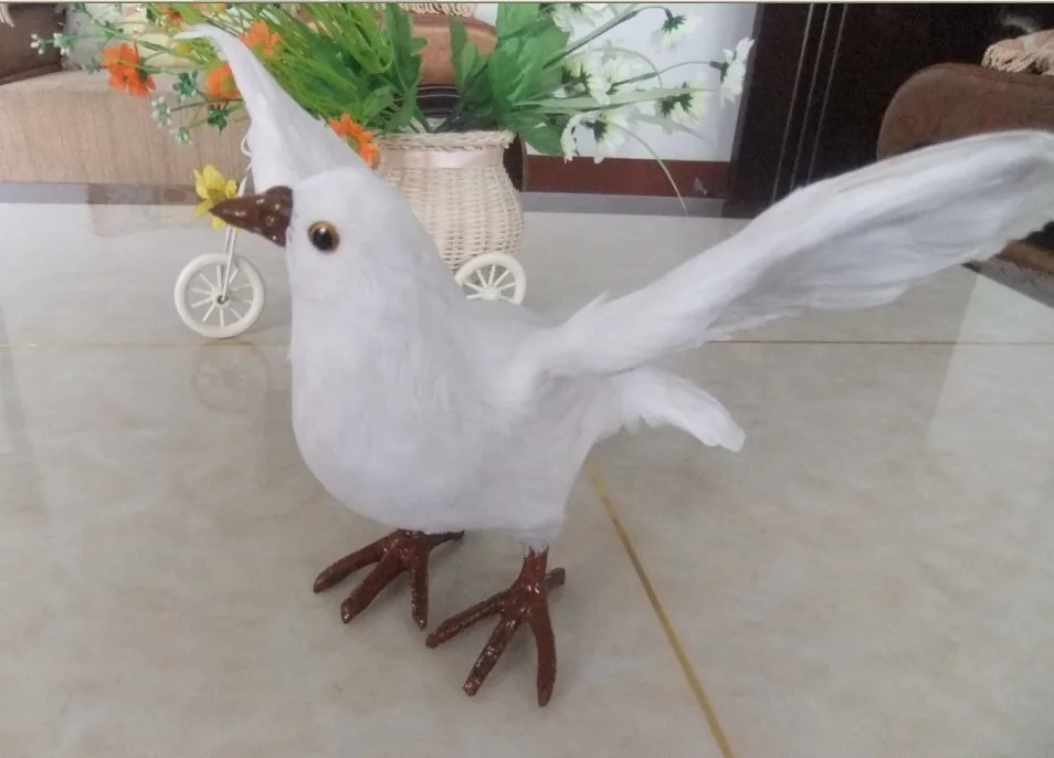 18*30*16CM white dove ,bird of peace, dove model toy polyethylene&furs