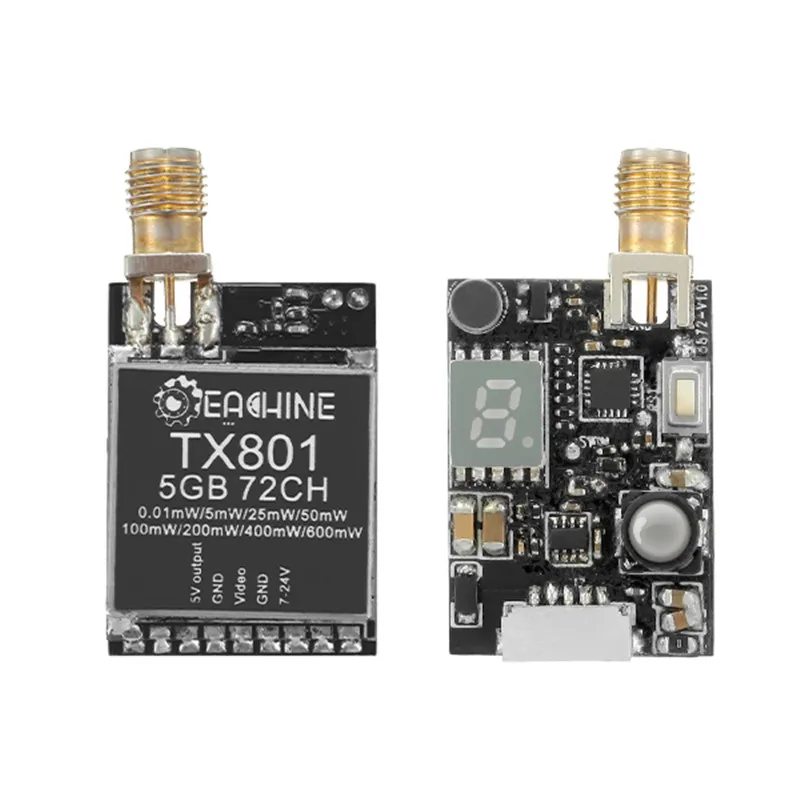 Eachine TX801 5 8G 72CH 0 01 mW 5mW 25mW 50mW 100mW 200mW 400mW 600mW Switched AV VTX FPV передатчик для квадрокоптера