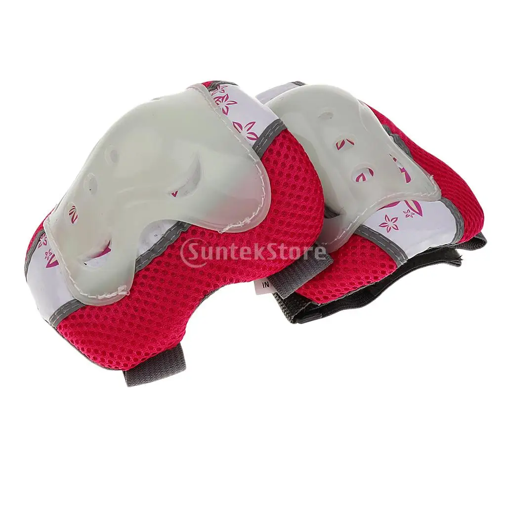6 Pieces Kids Boy Girl Glow in the Dark Elbow Wrist Knee Pad Protector for Roller Skating Bike Scooter Cycling Skateboard