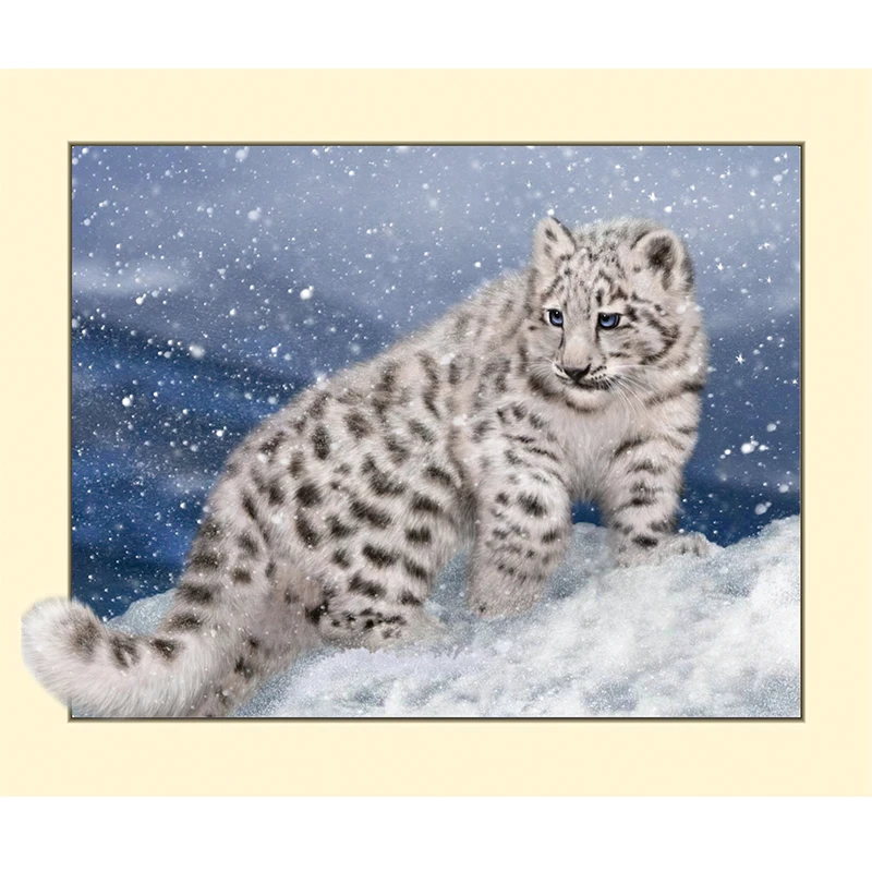 Diamond painting Cross Stitch 5D DIY Diamond embroidery animal snow