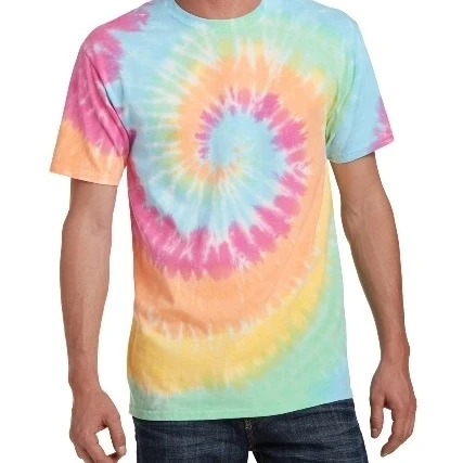 Port & Co PC147 Tie Dye Tee Pastel Rainbow - Large (1)