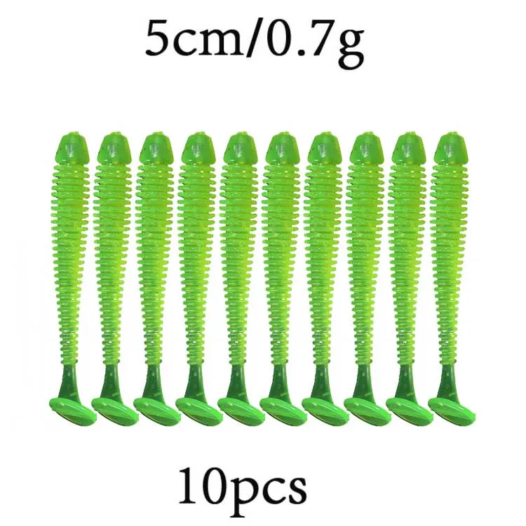 Simpleyi, 10 шт./лот, воблеры, приманка, Сатурн, червь, 0,7 г, 5 см, плавающие приманки, силиконовая Мягкая приманка, карп, искусственная Мягкая наживка, для рыбалки, Peche - Цвет: Color 3