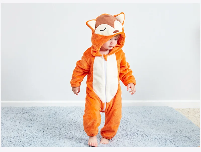 Bonito dos Desenhos Menina do Menino Macacão de Bebê Roupa do Bebê Animados Flanela Vaca Novidade Algodão da Romper Animal Bebê Recém nascido Define Kigurumi Trajes 12 novidade vaca algodão menino menina animal macacão