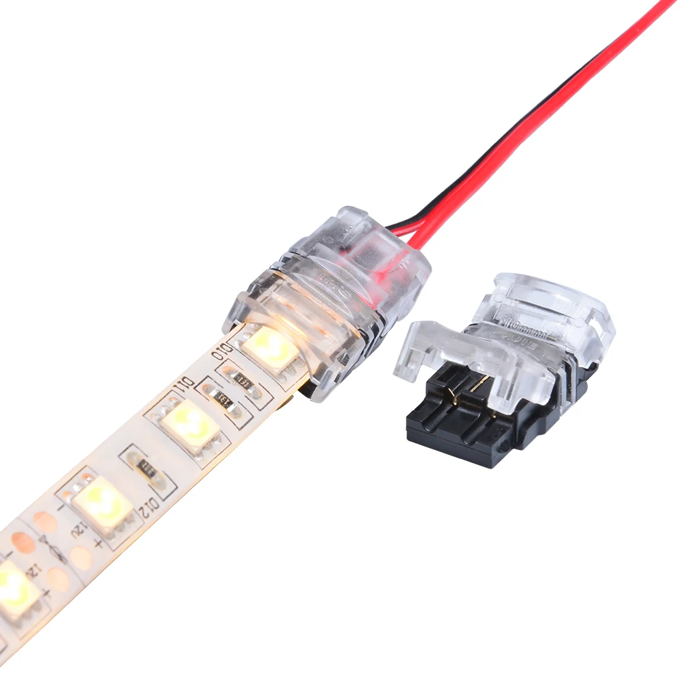5pcs 2pin LED Strip to Wire Connector for 10mm Single Color IP65 Waterproof SMD 5050 5630