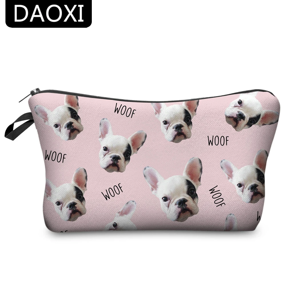 Daoxi الحيوان أكياس 3d الطباعة الكلاب المرأة الوردي ماكياج التجميل حالة لطيف هدية Daoxi الحيوان أكياس 3d الطباعة الكلاب المرأة الوردي ماكياج التجميل حالة لطيف هدية