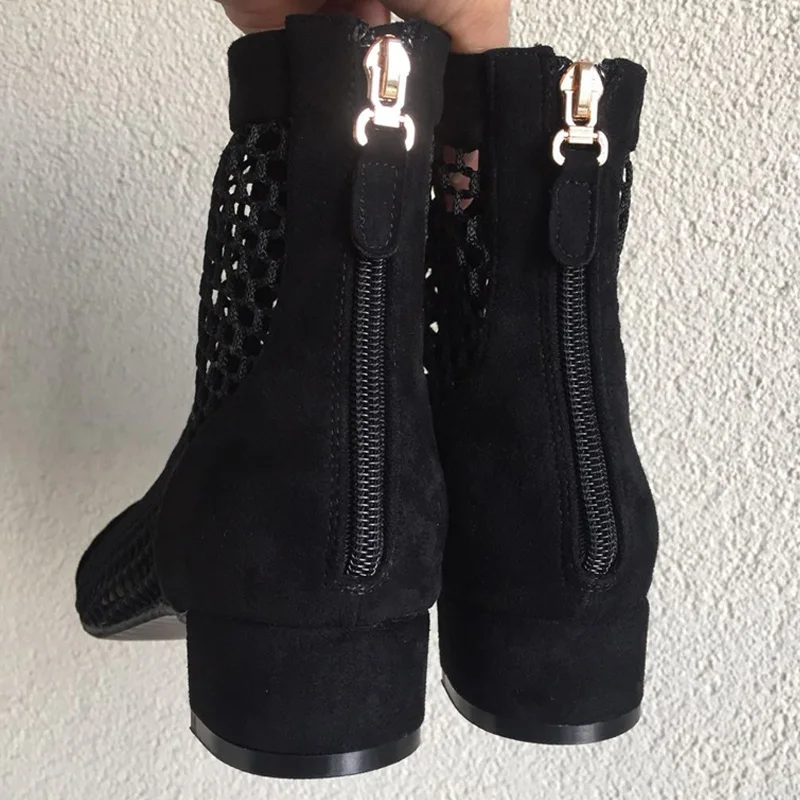 Cena Modne damskie botki buty z siatką Sexy wysokie obcasy Lady buty na koturnach sznurowane obuwie damskie aa1005