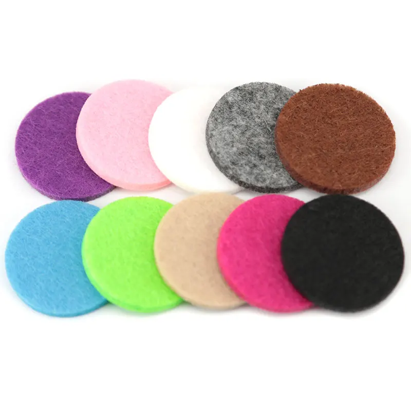 

100pcs Colorful 30mm Round Essential Oils Diffuser Locket Pads Perfume Aroma Locket Replacement Pads