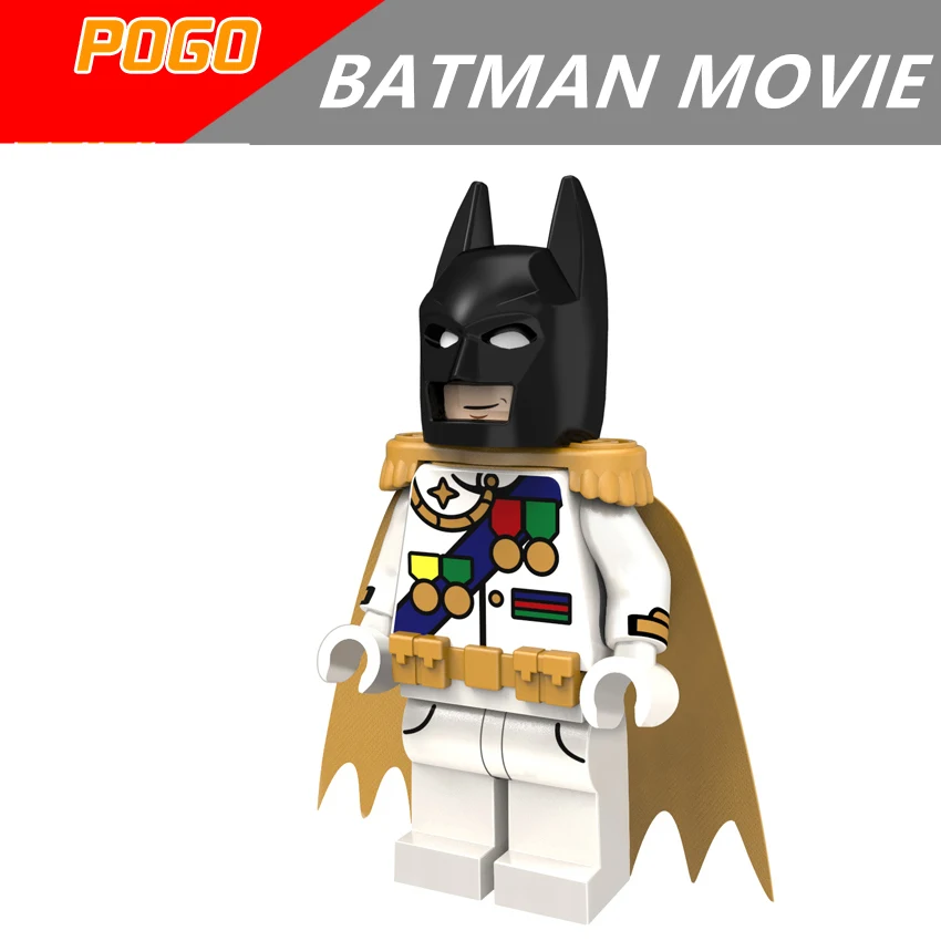 

Single Sale The BATMAN MOVIE General Medal Batman with Yellow Cape Super heroes Building Blocks minifig Figures diy Toys Gifts