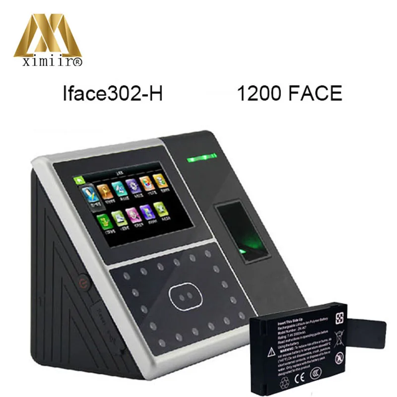 TCP/IP для лица и отпечатка пальца время посещаемости и контроля доступа iface302-H 1200 шаблоны лица часы с резервной батареей