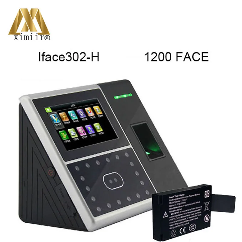

TCP/IP face and fingerprint time attendance and access control iface302-H 1200 face templates time clock with backup battery