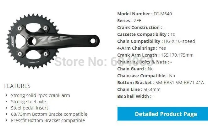 ZEE FC-M640 FC-M645 шатуны 10S MTB велосипед M640 M645 36T