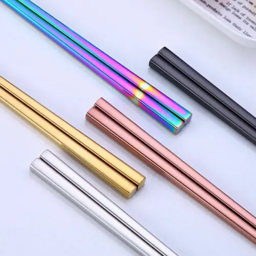 

Useful Stainless Steel Chopsticks Metal Chop Sticks Tableware Silver Gold Multicolor Wedding Party Festival Occasions