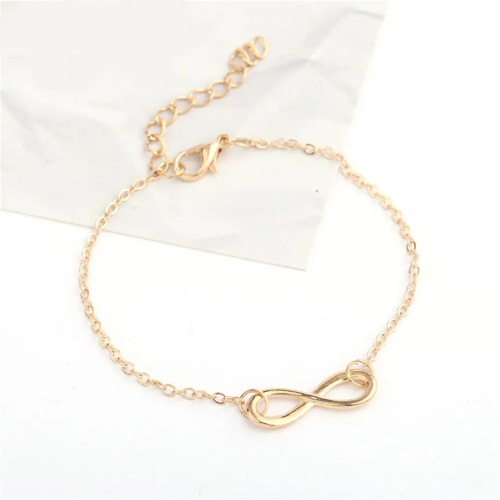 

Simple and Auspicious Digital Personality 8 Character Bracelet For Women Girls Rope Chains Cute Romantic Elegant Golden Color