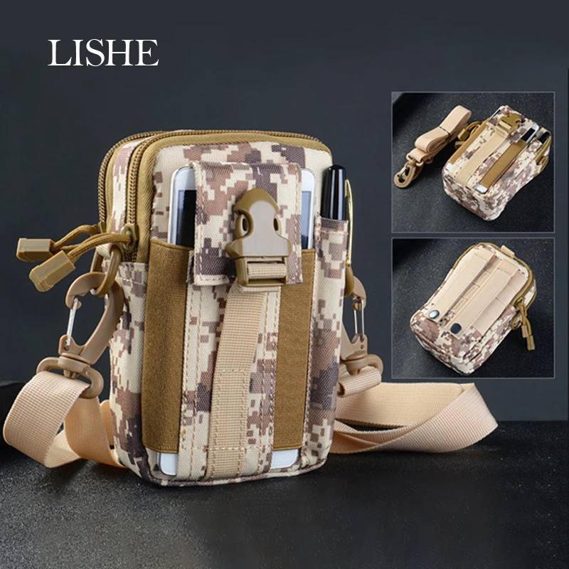 

Outdoor Sports Casual Functional Waist Bag Phone Belt Bags For iphone Samsung Black Nylon Mobile Phone Shoulder Bag Belt Packet