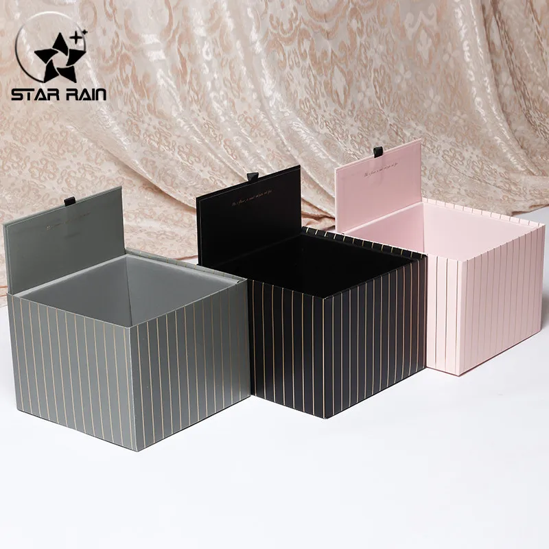 

korean foldable square flower boxes flower bouquet paper box foloral hug bucket florist gift packaging box wedding party decor