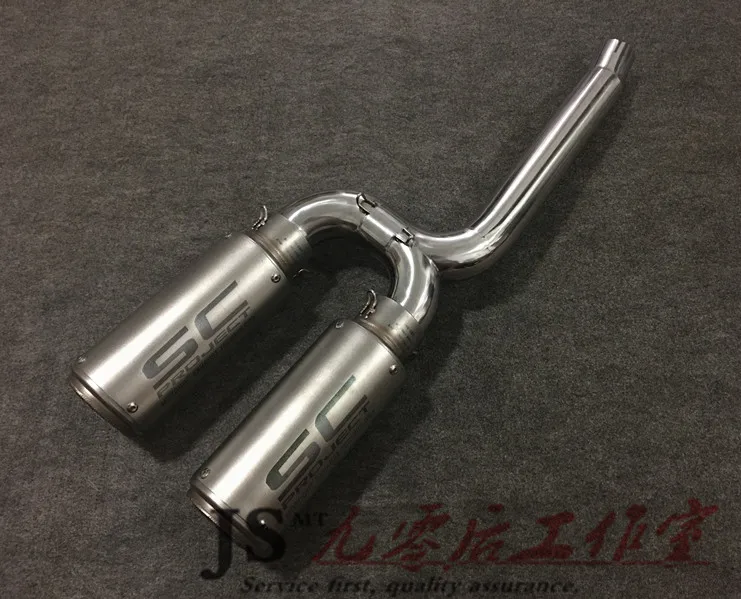 

For Yamaha FZ6N motorcycle modified tail row double exhaust pipe middle barrel exhaust pipe muffler