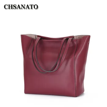 

3 Color 100% Genuine Women Leather Handbag Famous Brand Europe Luxury Real Leather Lady Fashion Shoulder Bags Shopper Tote