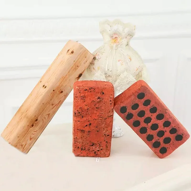 

New 1 Pc Cotton Core Simulation Brick Pillow Tree Stump Wood Pattern Creative High-elastic Plush Pillows Children's Game Toys