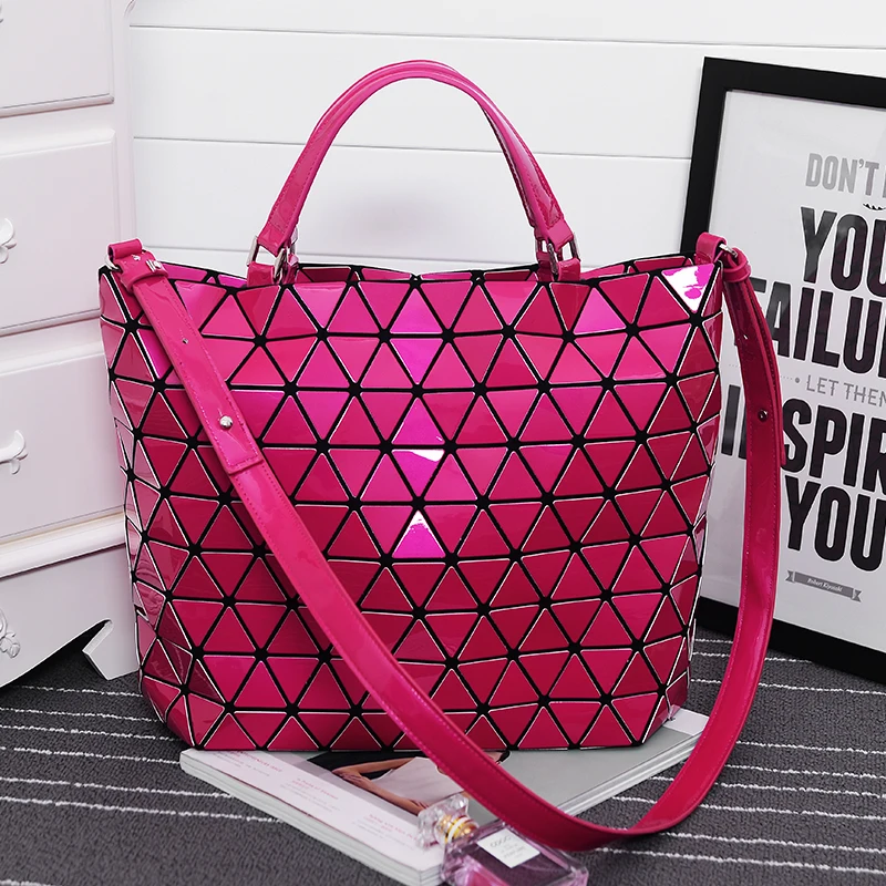

Unisex Briefcases Hot Fashion Japan Baobao Bag Preppy Style Women's Tote Shoulder Bag Geometric Snake Effect Fold Over Lattice
