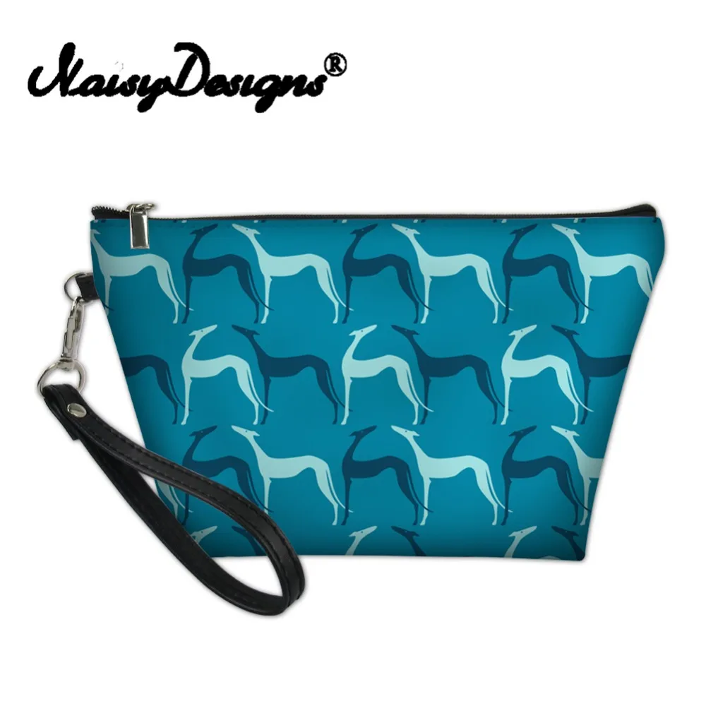 

Noisydesigns Greyhounds Print Women Cosmetic Bag PU Travel Organizer Case Unisex Makeup Lady Washing Toiletry Kits Storage Bags
