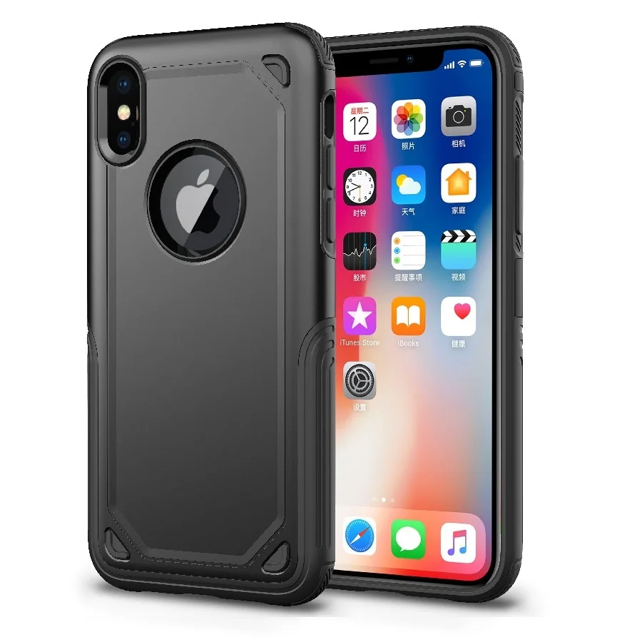 

Luxury Shockproof Armor Phone Case For iPhone X XS Max XR 7 8 6 6S Plus Hybrid PC+TPU Slim Rugged Protective Case Defend Cover