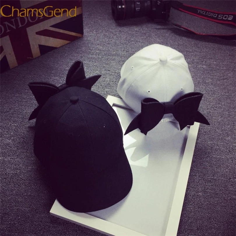

Durable 2017 Summer Style Caps Baseball Caps Fashion casquette Adjustable Hip Hop Solid Bow Girl Cap Snapback Hip Hop Cap12