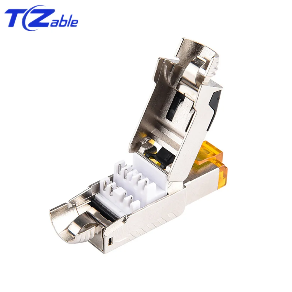 CAT7 RJ45 обжимной разъем 10G 600MHz Ethernet сетевой разъем экранированный RJ45 адаптер Cat7 разъем 8p8c разъемы кабель Ethernet Cat7