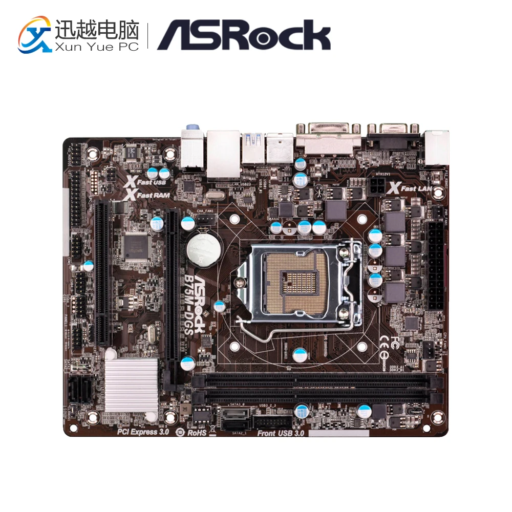 

Asrock B75M-DGS R2.0 Desktop Motherboard B75 Socket LGA 1155 i3 i5 i7 DDR3 16G USB3.0 Micro-ATX