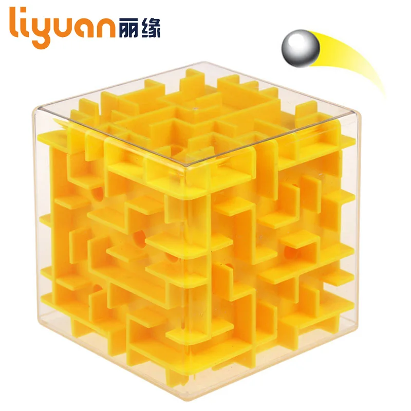 

Puzzle Game Speed Cube New Hot Labyrinth Magic Cube Toys 3D Mini Rolling Ball Yellow