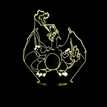 

Colorful LED 3D Vision Night Light For Pokemon Pocket Monster Image Touchment Control Color 3D Night Lamp Desk Light