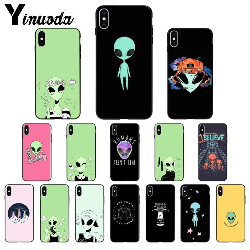 Чехол Yinuoda Alien UFO I Believe ET для iPhone X XS MAX 6 6s 7 7plus 8 8Plus 5 5S SE XR | Мобильные телефоны и