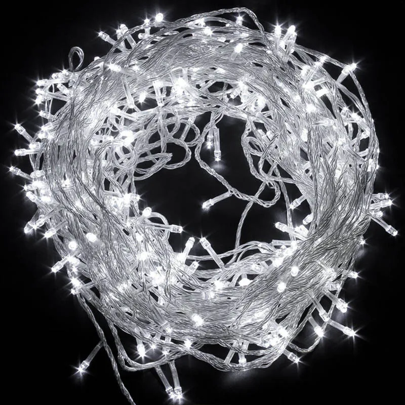 220V светодиодный Сказочный светильник рождества Открытая струна светильник s гирлянда 10 м/20 м возможностью погружения на глубину до 30 м 50 м 100 м Водонепроницаемый Свадебная вечеринка дерево праздничное лампа ЕС